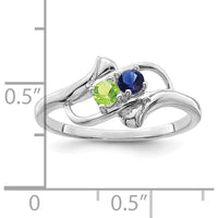 14K White Gold Polished 2-Stone Mother's Ring Mounting - Customizable Setting for Your Cherished Gems by Oro Pregiato