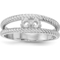 14K White Gold Polished 2-Stone Mother's Ring Mounting - Customizable with Precious Stones by Monteluci Fine Jewelry