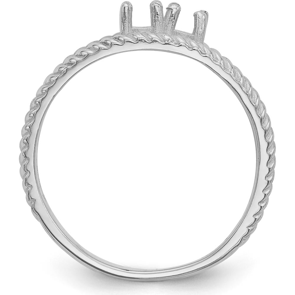 14K White Gold Polished 2-Stone Mother's Ring Mounting - Customizable with Precious Stones by Monteluci Fine Jewelry