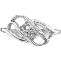 14K White Gold Polished 2-Stone Mother's Ring Mounting - Customize with Your Chosen Stones by Monteluci Fine Jewelry