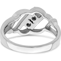 14K White Gold Polished 2-Stone Mother's Ring Mounting - Sizeable, Customizable, Rhodium Plated by Oro Pregiato