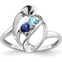 14K White Gold Polished 2-Stone Mother's Ring Mounting with Rhodium Plating - Customizable Design by Monteluci Fine Jewelry