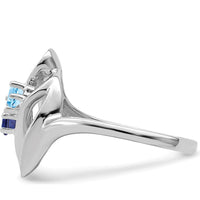 14K White Gold Polished 2-Stone Mother's Ring Mounting with Rhodium Plating - Customizable Design by Monteluci Fine Jewelry