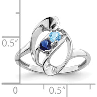 14K White Gold Polished 2-Stone Mother's Ring Mounting with Rhodium Plating - Customizable Design by Monteluci Fine Jewelry