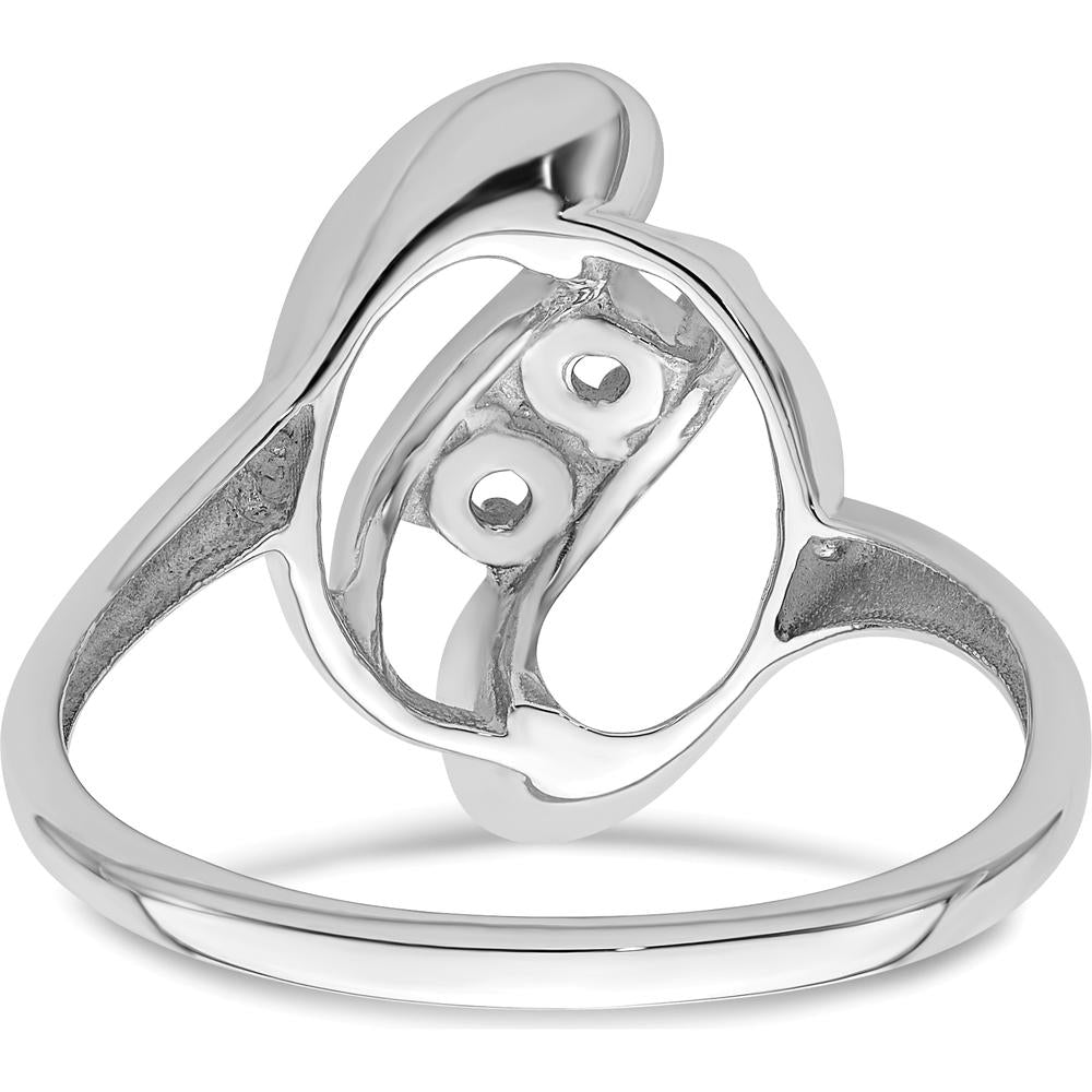14K White Gold Polished 2-Stone Mother's Ring Mounting with Rhodium Plating - Customizable Design by Monteluci Fine Jewelry
