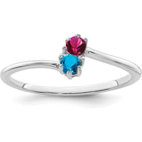 14K White Gold Polished 2-Stone Mother's Ring Mounting by Monteluci Fine Jewelry