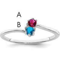 14K White Gold Polished 2-Stone Mother's Ring Mounting by Monteluci Fine Jewelry