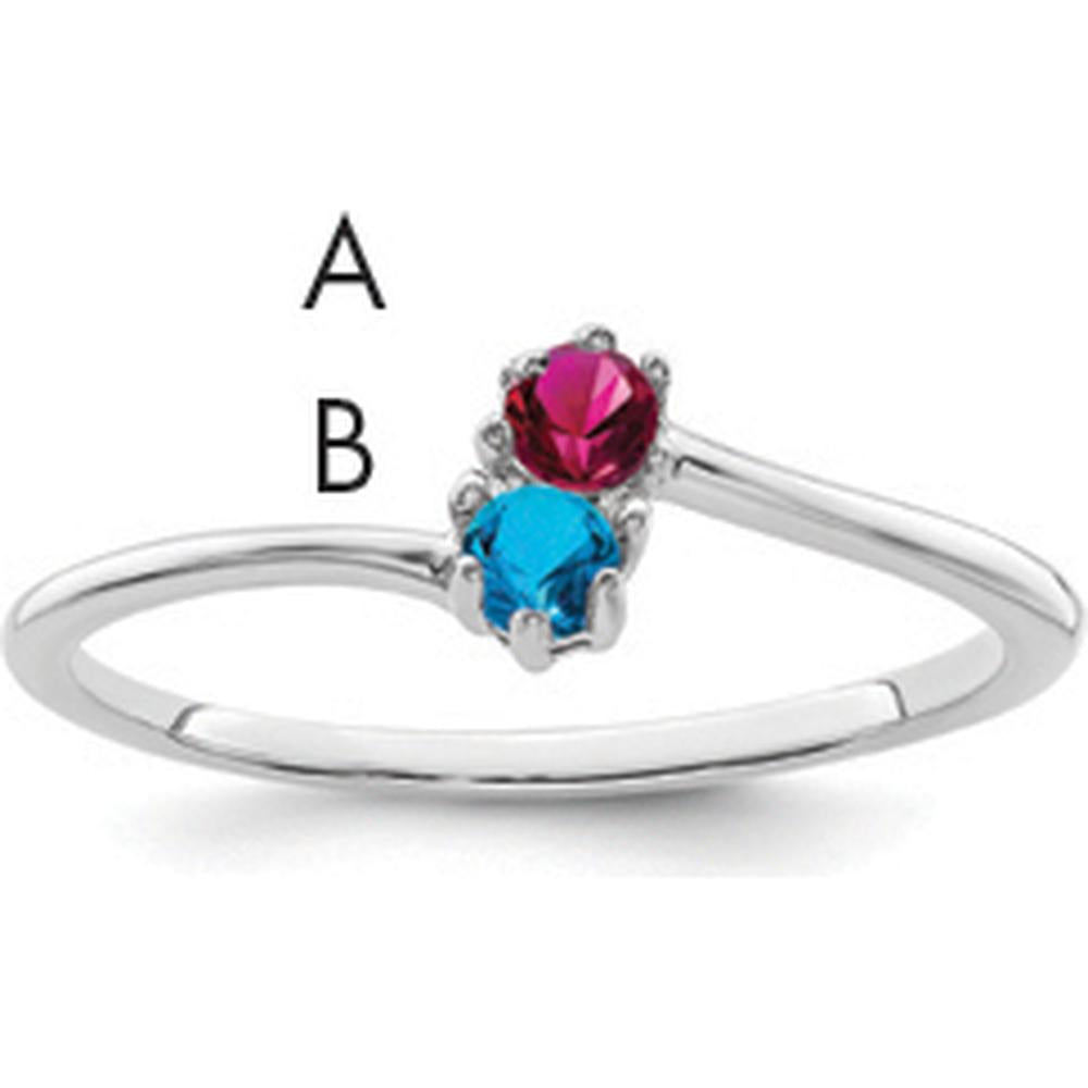 14K White Gold Polished 2-Stone Mother's Ring Mounting by Monteluci Fine Jewelry