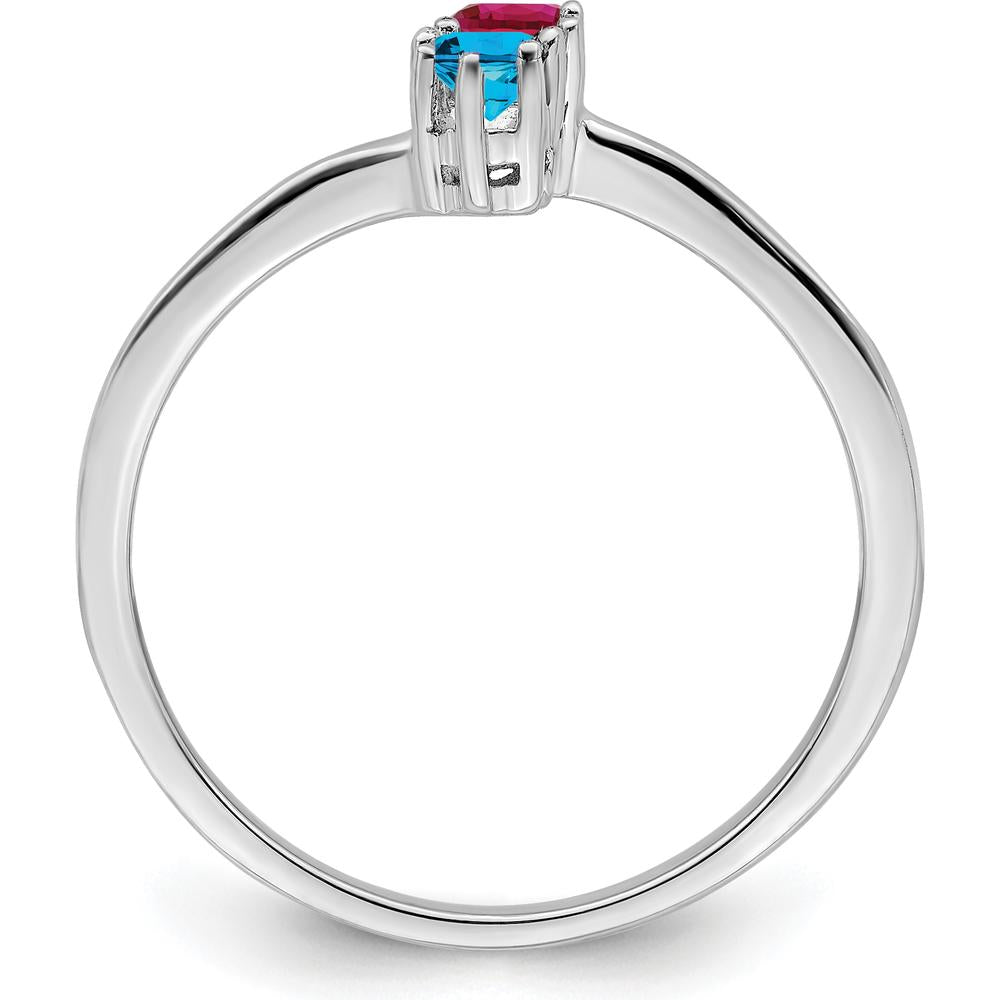 14K White Gold Polished 2-Stone Mother's Ring Mounting by Monteluci Fine Jewelry
