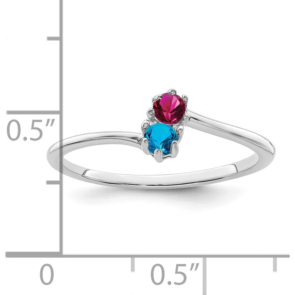 14K White Gold Polished 2-Stone Mother's Ring Mounting by Monteluci Fine Jewelry