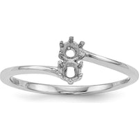14K White Gold Polished 2-Stone Mother's Ring Mounting by Monteluci Fine Jewelry