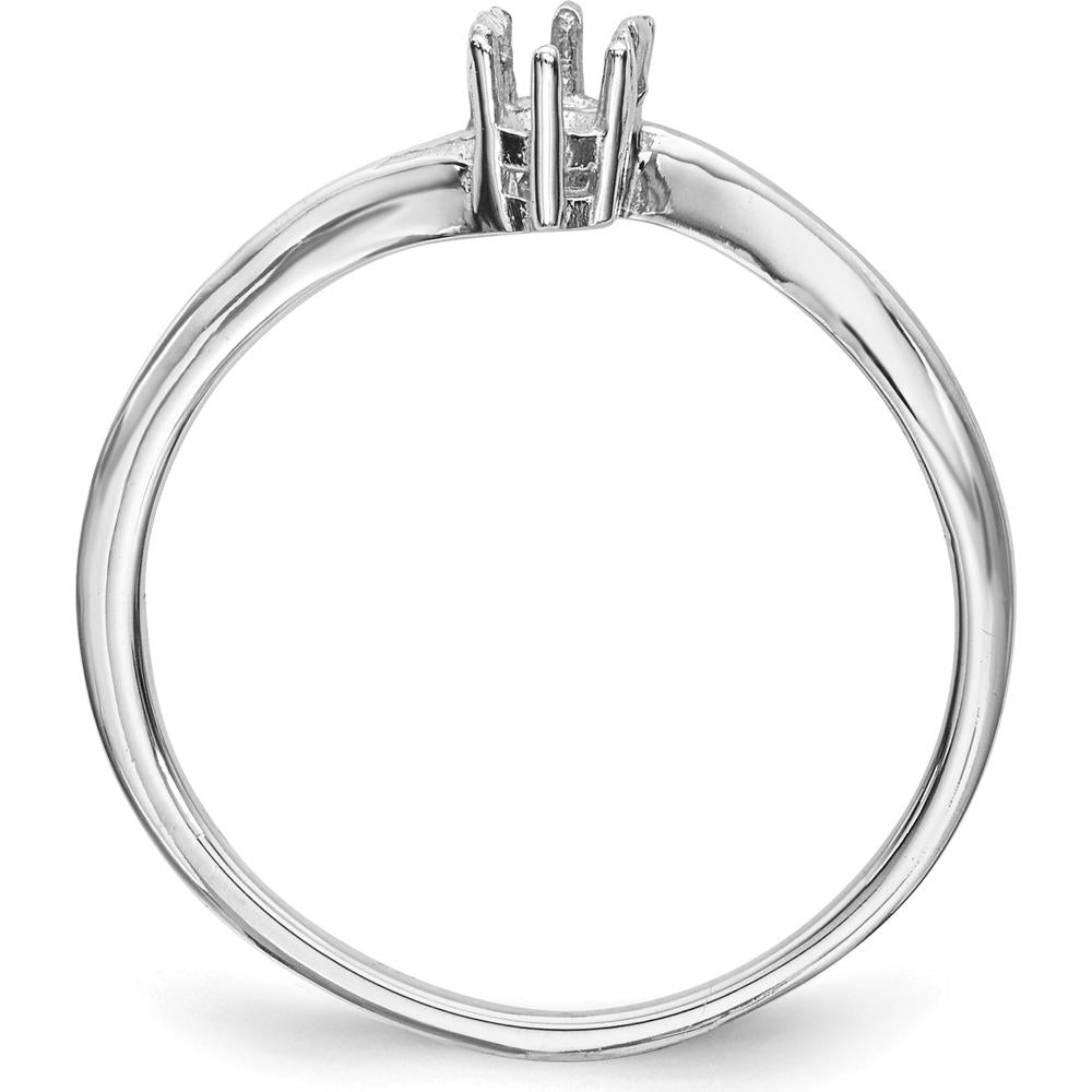 14K White Gold Polished 2-Stone Mother's Ring Mounting by Monteluci Fine Jewelry
