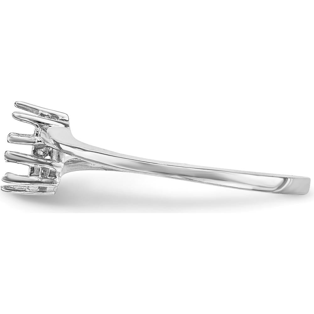 14K White Gold Polished 2-Stone Mother's Ring Mounting by Monteluci Fine Jewelry
