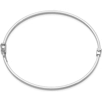 14K White Gold Polished 3.00mm Hinged Oval Bangle Bracelet - 7 Inches by Oro Pregiato