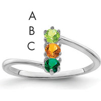 14K White Gold Polished 3-Stone Family Ring Mounting for Custom Gemstones by Monteluci Fine Jewelry