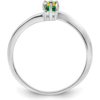 14K White Gold Polished 3-Stone Family Ring Mounting for Custom Gemstones by Monteluci Fine Jewelry