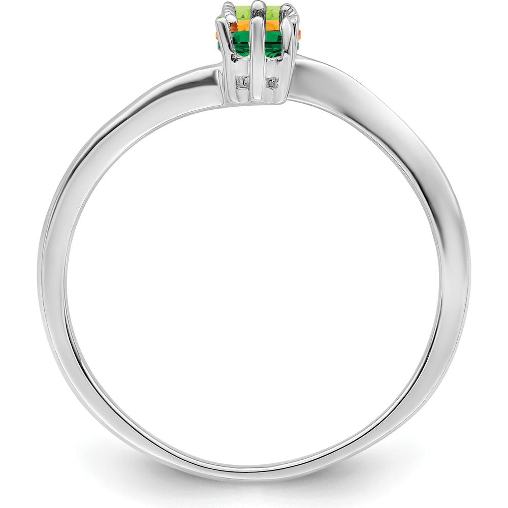 14K White Gold Polished 3-Stone Family Ring Mounting for Custom Gemstones by Monteluci Fine Jewelry