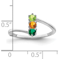 14K White Gold Polished 3-Stone Family Ring Mounting for Custom Gemstones by Monteluci Fine Jewelry