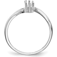14K White Gold Polished 3-Stone Family Ring Mounting for Custom Gemstones by Monteluci Fine Jewelry
