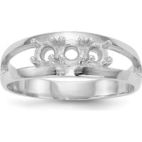 14K White Gold Polished 3-Stone Mother's Ring Mounting - Customizable Design by Oro Pregiato
