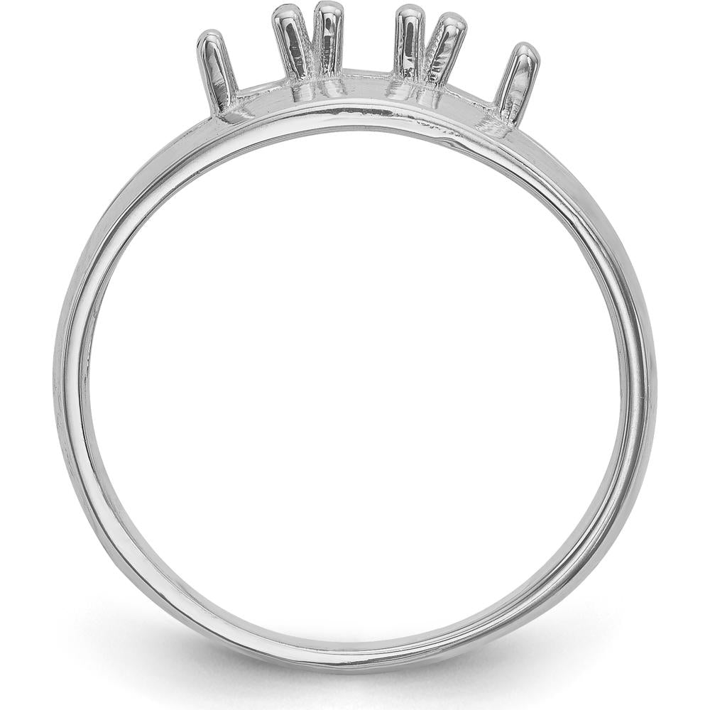 14K White Gold Polished 3-Stone Mother's Ring Mounting - Customizable Design by Oro Pregiato