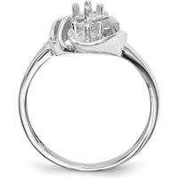 14K White Gold Polished 3-Stone Mother's Ring Mounting - Customizable for Gemstones by Monteluci Fine Jewelry