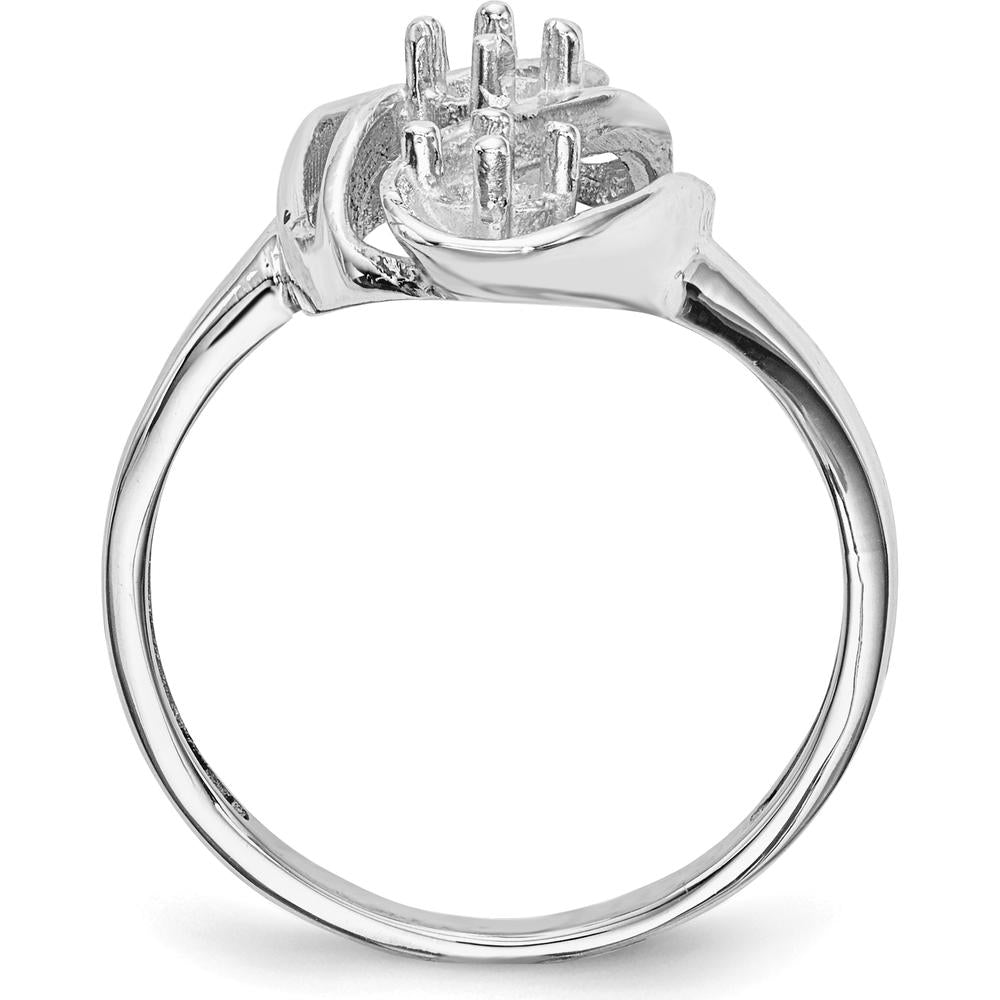 14K White Gold Polished 3-Stone Mother's Ring Mounting - Customizable for Gemstones by Monteluci Fine Jewelry