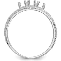 14K White Gold Polished 3-Stone Mother's Ring Mounting - Customizable Gemstones by Monteluci Fine Jewelry