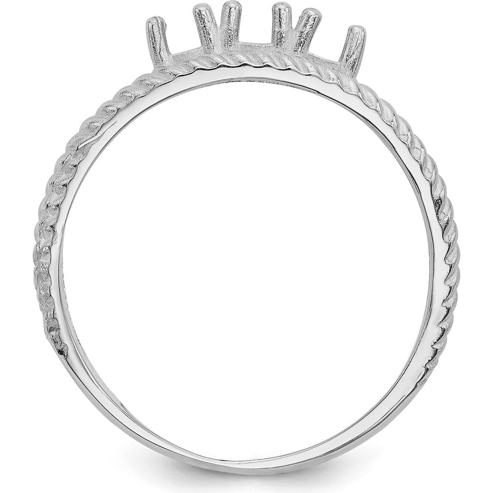 14K White Gold Polished 3-Stone Mother's Ring Mounting - Customizable Gemstones by Monteluci Fine Jewelry