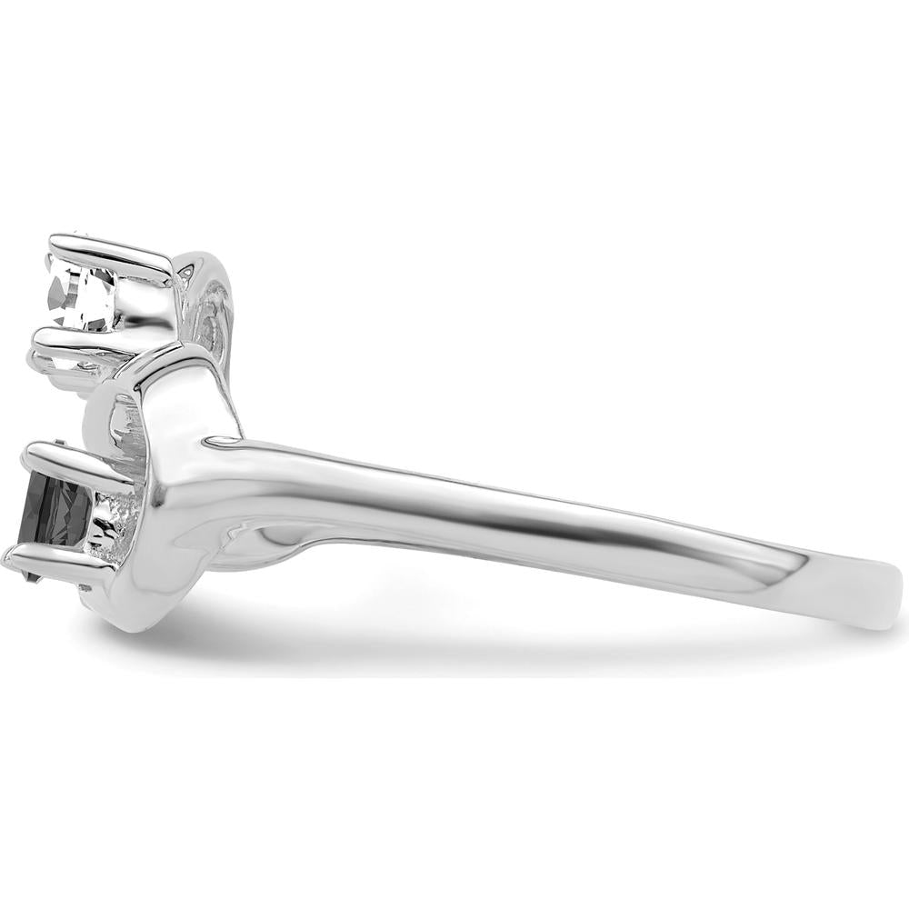 14K White Gold Polished 3-Stone Mother's Ring Mounting - Customizable with Birthstones or Diamonds by Monteluci Fine Jewelry