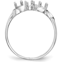 14K White Gold Polished 3-Stone Mother's Ring Mounting - Customizable with Birthstones or Diamonds by Monteluci Fine Jewelry