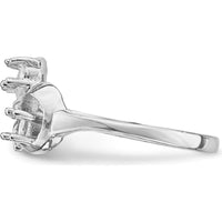 14K White Gold Polished 3-Stone Mother's Ring Mounting - Customizable with Birthstones or Diamonds by Monteluci Fine Jewelry