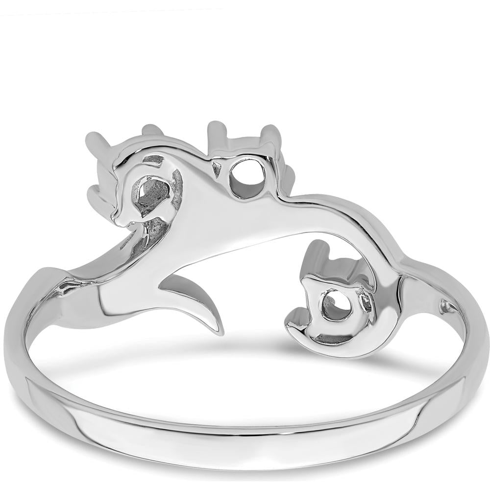 14K White Gold Polished 3-Stone Mother's Ring Mounting - Customizable with Birthstones or Diamonds by Monteluci Fine Jewelry