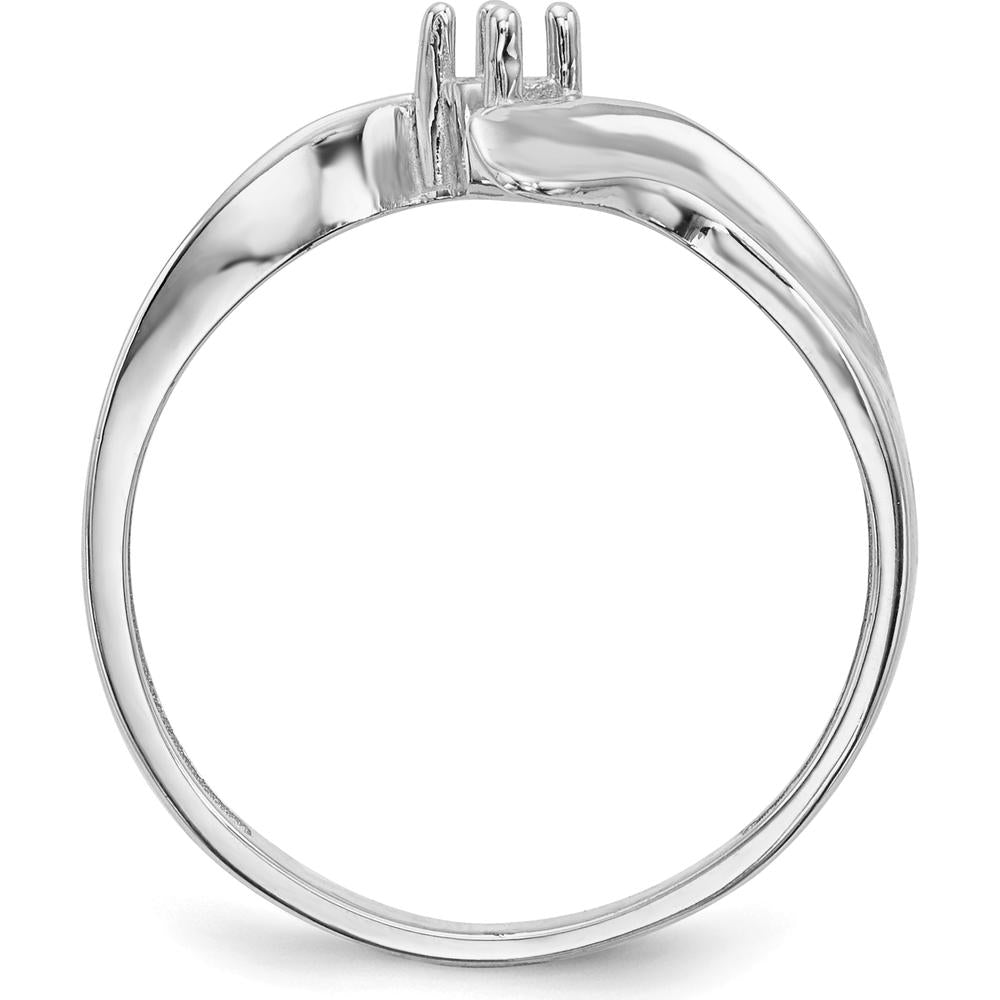 14K White Gold Polished 3-Stone Mother's Ring Mounting by Monteluci Fine Jewelry