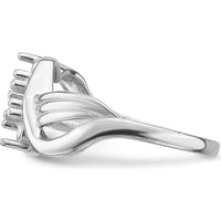 14K White Gold Polished 3-Stone Mother's Ring Mounting by Monteluci Fine Jewelry