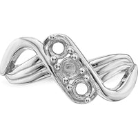 14K White Gold Polished 3-Stone Mother's Ring Mounting by Monteluci Fine Jewelry