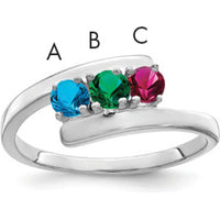 14K White Gold Polished 3-Stone Ring Mounting for Custom Gemstones by Monteluci Fine Jewelry