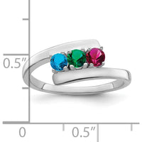 14K White Gold Polished 3-Stone Ring Mounting for Custom Gemstones by Monteluci Fine Jewelry