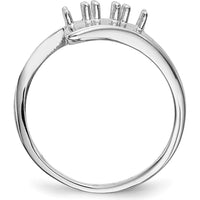 14K White Gold Polished 3-Stone Ring Mounting for Custom Gemstones by Monteluci Fine Jewelry