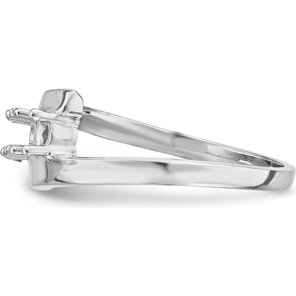 14K White Gold Polished 3-Stone Ring Mounting for Custom Gemstones by Monteluci Fine Jewelry