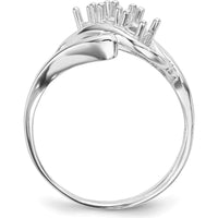 14K White Gold Polished 3-Stone Ring Mounting - Mother's Ring Setting by Oro Pregiato
