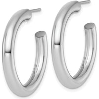 14K White Gold Polished 30mm Tube C-Hoop Post Earrings by 0
