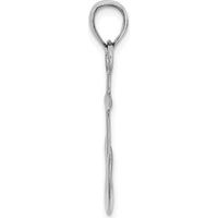 14K White Gold Polished 3D Anchor Charm Pendant by Oro Pregiato