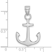14K White Gold Polished 3D Anchor Charm Pendant by Oro Pregiato