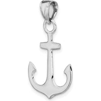 14K White Gold Polished 3D Anchor Charm Pendant by Oro Pregiato