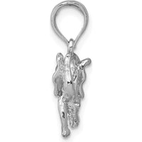 14K White Gold Polished 3D Elephant Pendant - Symbol of Strength and Good Luck by Oro Pregiato