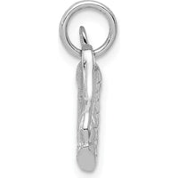 14K White Gold Polished 3D Golf Bag with Clubs Charm Pendant by Oro Pregiato