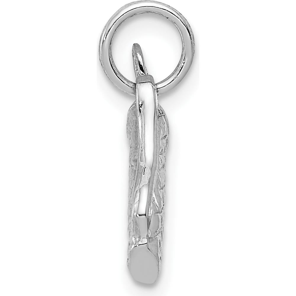 14K White Gold Polished 3D Golf Bag with Clubs Charm Pendant by Oro Pregiato