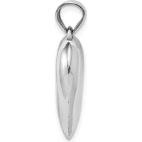 14K White Gold Polished 3D Puffed Heart Pendant with Rhodium Plating by Oro Pregiato