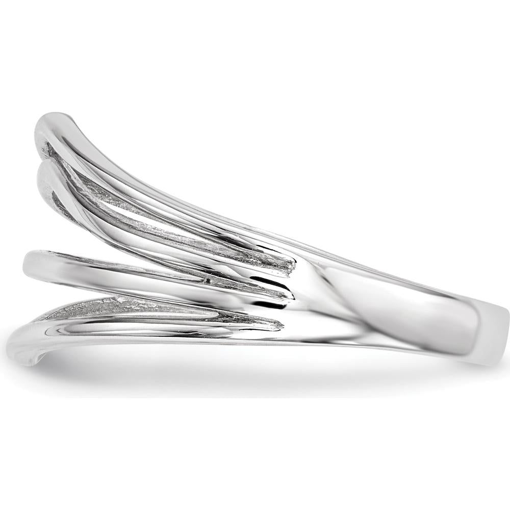14K White Gold Polished 4-Bar Fashion Band Ring with Open-Back Design by 0